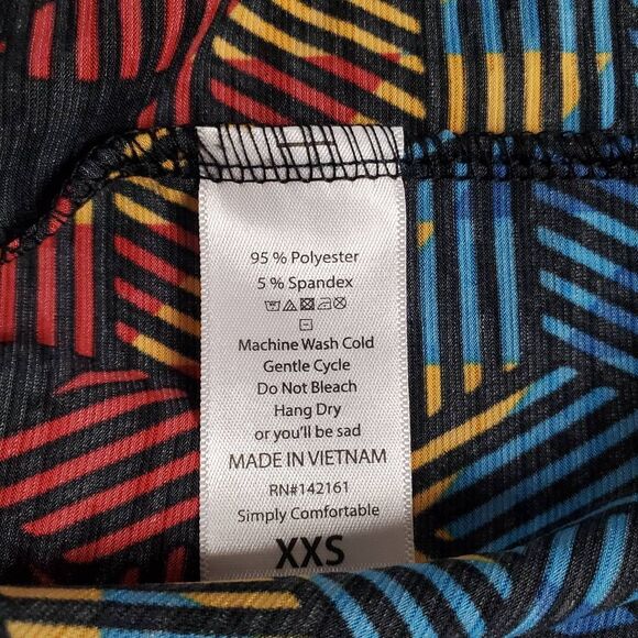 LuLaRoe XXS Colorful Geometric Print Short Sleeve Tunic Top - Picture 6 of 7
